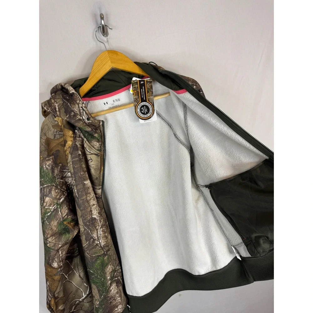 Under Armour Womens ColdGear Realtree Xtra Camo Full Zip Hoodie XL New